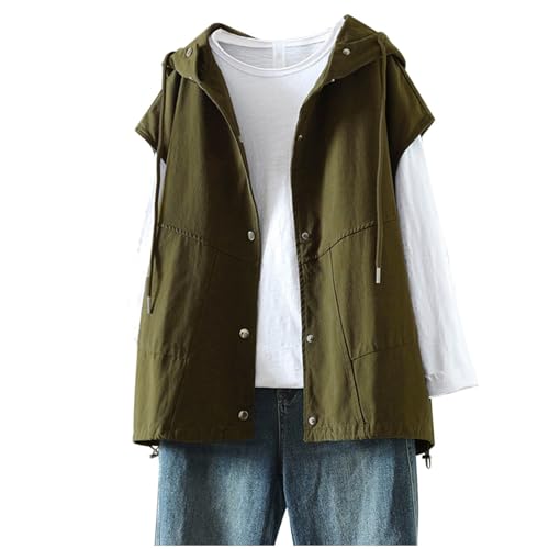 Kswlwccpp Dünne Weste Damen Große Größen Frühling Sommer Sommerweste Sweatweste Sport Lang Gesteppt Ärmellose Weste Arbeitsweste Leicht Elegant Damenwesten Sportweste von Kswlwccpp