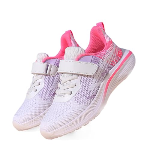 Kswlwccpp Hallenschuhe Kinder, Hallenschuhe Kinder Mädchen Junge - Turnschuhe Helle Sohle Atmungsaktiv Sportschuhe Weit Sneaker Klettverschluss Kinderschuhe 28-40 von Kswlwccpp
