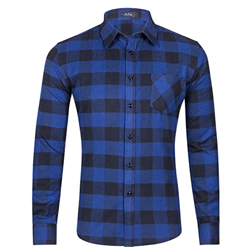 Kswlwccpp Hemden Herren Langarm Bügelfrei Regular Fit Extra Lang Holzfällerhemd Kariertes Hemd Flanell Winter Gefüttert Casual Freizeithemden Flanellhemden 4XL Schwarz Herren Hemd Flanellhemd von Kswlwccpp