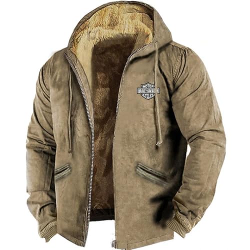 Kswlwccpp Herren Jacke: Winter Gefüttert Herbst Herren-Jacken Übergangsjacke mit Fell mit Kragen Atmungsaktiv Pilotenjacke Arbeitsjacke Warm Baumwolle Wasserdicht 6Xl Herren Jacke Winterjacke von Kswlwccpp
