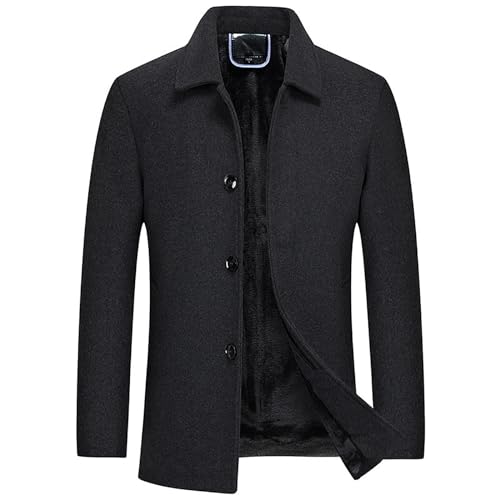 Kswlwccpp Herren Mantel, Stehkragen 4Xl Wolle Wollmantel Herren Mantel Winter Outdoor 3Xl Herren-Mäntel Trenchcoat Warm Slim Fit Kurz Zweireihig Wintermantel Kurzmantel von Kswlwccpp