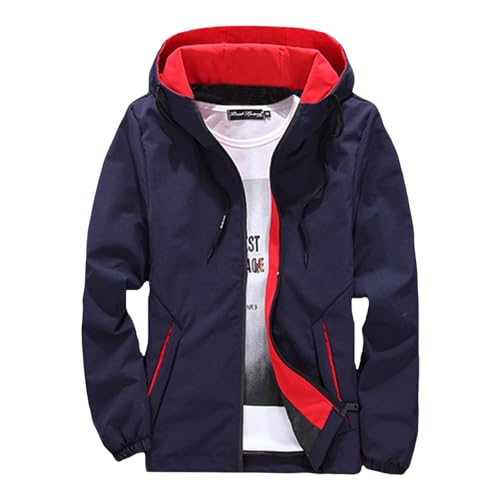 Kswlwccpp Herren Sommerjacke Leicht mit Kapuze Atmungsaktiv Dünne Sommer Jacken Übergangsjacke Langarm Sportlich Übergröße Herren Jacke Leichte Elegant 3xl Casual Bomberjacke Blouson Jacke von Kswlwccpp