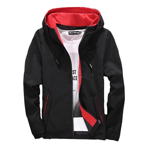 Kswlwccpp Herren Sommerjacke Leicht mit Kapuze Atmungsaktiv Dünne Sommer Jacken Übergangsjacke Langarm Sportlich Übergröße Herren Jacke Leichte Elegant 3xl Casual Bomberjacke Blouson Jacke von Kswlwccpp