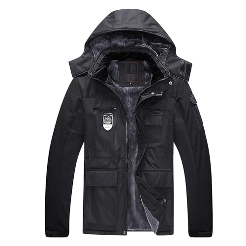 Kswlwccpp Herren Winterjacke, Große Größen 20000 mm Wasserdicht Gefüttert Skijacke Winterjacke 4Xl Winddicht Warm Winter Snowboardjacke Wanderjacke Atmungsaktiv Lang Wanderjacke Outdoor Jacken von Kswlwccpp
