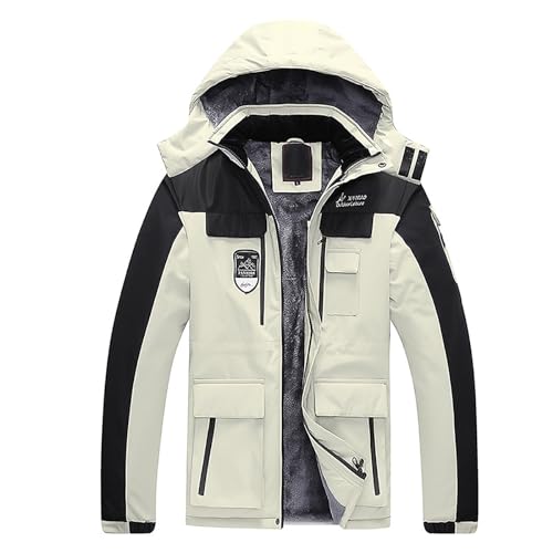 Kswlwccpp Herren Winterjacke, Große Größen 20000 mm Wasserdicht Gefüttert Skijacke Winterjacke 4Xl Winddicht Warm Winter Snowboardjacke Wanderjacke Atmungsaktiv Lang Wanderjacke Outdoor Jacken von Kswlwccpp