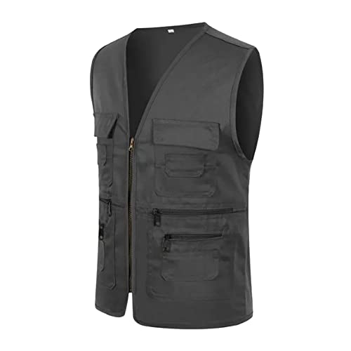 Kswlwccpp Herrenwesten Sommer Sportlich Kurz Ärmellose Anglerweste Herrenwesten Softshell Leicht Arbeitsweste Sommerweste Mit Vielen Taschen Dünn Elegant Outdoor Weste Sportweste von Kswlwccpp