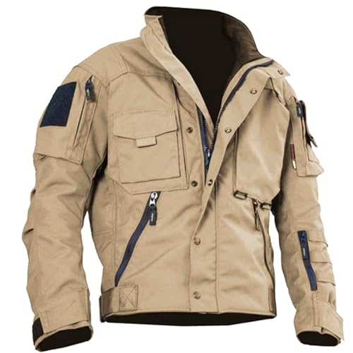 Kswlwccpp Jacke Herren, Warm Herbst Baumwolle Übergangsjacke Pilotenjacke Atmungsaktiv 6Xl mit Kragen Fliegerjacke Arbeitsjacke Winter mit Fell Modern Gefüttert Herren-Jacken Winterjacke von Kswlwccpp