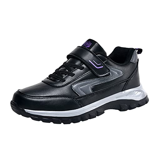 Kswlwccpp Laufschuhe Damen Wasserdicht Leder Rutschfest mit Schnürung Atmungsaktiv Outdoor Schuhe Laufschuhe Freizeit Running 39 Flach Sportschuhe Damen Sneaker 40 Elegant Turnschuhe von Kswlwccpp