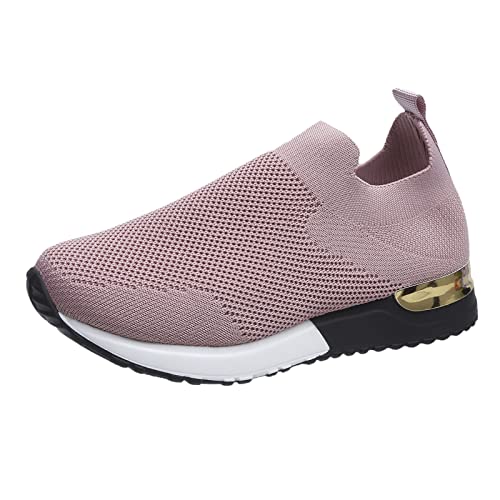 Kswlwccpp Laufschuhe Damen: Running Mesh Atmungsaktiv Sportschuhe Weite H Schwarz Turnschuhe Weich Ohne Schnüren Sportlich Freizeitschuhe Elegant Bequem 37-42 Damen Sneaker Outdoor Laufschuhe von Kswlwccpp