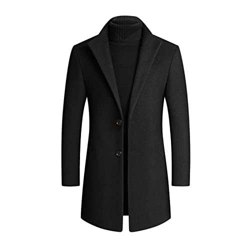 Kswlwccpp Mantel Herren Winter, Outdoor Kurz Wolle Herren-Mäntel Winterjacke Stehkragen Gefüttert Zweireihig Slim Fit Wollmantel Wintermantel Warm Winter 4Xl Trenchcoat Kurzmantel von Kswlwccpp