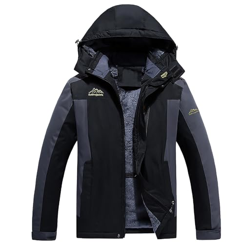 Kswlwccpp Outdoor Jacken Für Herren, Wasserdicht Atmungsaktiv 4Xl Lang Winterjacke Snowboardjacke Winter Grün Große Größen Gefüttert Fahrradjacke Skijacke Warm Winddicht Outdoor Jacken Wanderjacke von Kswlwccpp