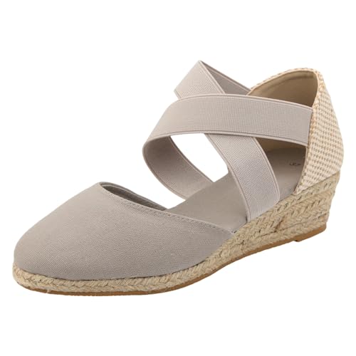 Kswlwccpp Sandalen Vorne Geschlossen Damen: Slingback Bequem Keilabsatz Schuhe Geschlossene Sandalen Ballerina Damenschuhe Sommerschuhe Sommer Hinten Offen Leichte Keilsandalen Plateau Schuhe von Kswlwccpp