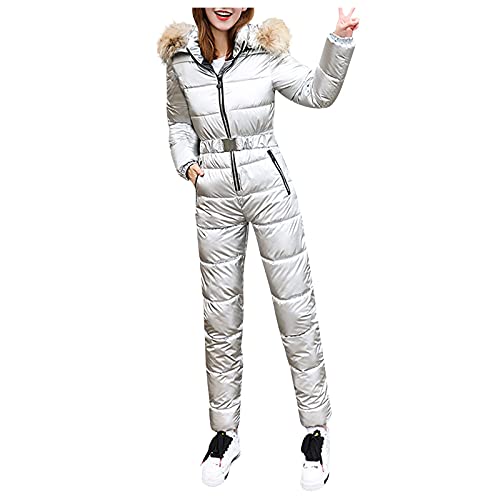 Kswlwccpp Schneeanzug Damen Ski Einteiler Winddicht Warm Schneeoverall Skianzug Winter Wasserdicht 2 Teilig Overall Winteranzug Skioverall Elegant Outdoor Jumpsuit Schneeanzug von Kswlwccpp