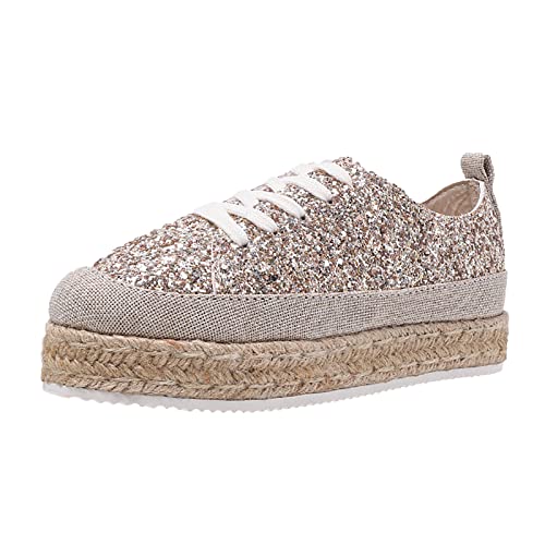 Kswlwccpp Schuhe Silber Damen, Flach Freizeit Elegant 40 Sportschuhe Turnschuhe Running mit Schnürung Fasching Outdoor Glitzer Schuhe Glitzer Sneaker Atmungsaktiv Silber Laufschuhe Pailletten Schuhe Kswlwccpp Schuhe Silber Damen, Flach Freizeit Elegant 40 Sportschuhe Turnschuhe Running mit Schnürung Fasching Outdoor Glitzer Schuhe Glitzer Sneaker Atmungsaktiv Silber Laufschuhe Pailletten Schuhe von Kswlwccpp