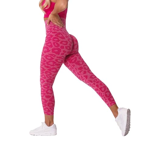 Kswlwccpp Scrunch Butt Leggings Damen, Lang Push Up Leoparde High Waist Sportleggins Gym Leggings Lifting Po Seamless Sexy Schwarz Sporthose Laufhose Blickdicht Elegant Yogahose Sport Leggings von Kswlwccpp