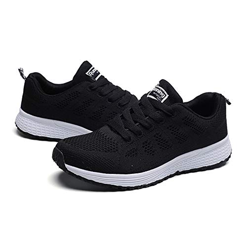 Kswlwccpp Sneaker Damen Weiss Turnschuhe Sportschuhe Sneaker Running Schuhe Tennisschuhe Freizeit Flach Straßenlaufschuhe Leichtgewichts Atmungsaktiv Walkingschuhe für Outdoor Fitness Jogging von Kswlwccpp