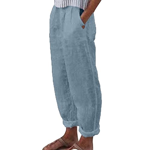 Kswlwccpp Sommerhose Damen Leicht Große Größen Bequem Lang mit Taschen Leinenhose Yogahose Locker Leinen High Waist Elegant Strandhose Stoffhose Sommer Weites Bein Leichte Sommerhose Freizeithose Kswlwccpp Sommerhose Damen Leicht Große Größen Bequem Lang mit Taschen Leinenhose Yogahose Locker Leinen High Waist Elegant Strandhose Stoffhose Sommer Weites Bein Leichte Sommerhose Freizeithose von Kswlwccpp