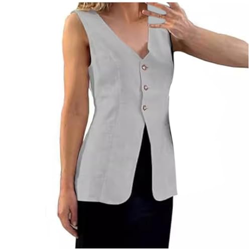 Kswlwccpp Sommerweste Damen Dünn Große Größen Lang Arbeitsweste Sportweste Frühling Sommer Gesteppt Elegant Ärmellose Weste Damenwesten Leicht Sport Sweatweste Sommerweste von Kswlwccpp