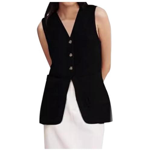 Kswlwccpp Sommerweste Damen Dünn Große Größen Lang Arbeitsweste Sportweste Frühling Sommer Gesteppt Elegant Ärmellose Weste Damenwesten Leicht Sport Sweatweste Sommerweste von Kswlwccpp