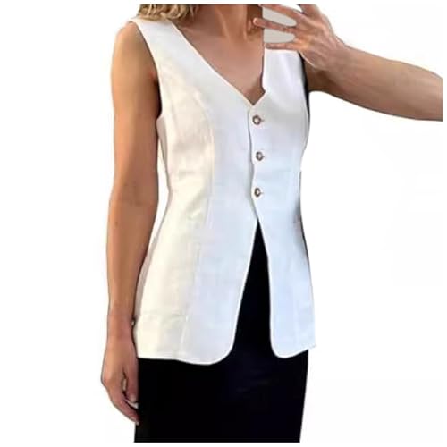 Kswlwccpp Sommerweste Damen Dünn Große Größen Lang Arbeitsweste Sportweste Frühling Sommer Gesteppt Elegant Ärmellose Weste Damenwesten Leicht Sport Sweatweste Sommerweste von Kswlwccpp