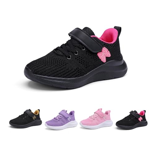 Kswlwccpp Sportschuhe Kinder, Hallenschuhe Kinder Mädchen Junge - Turnschuhe Helle Sohle Atmungsaktiv Sportschuhe Weit Sneaker Klettverschluss Kinderschuhe 28-40 von Kswlwccpp