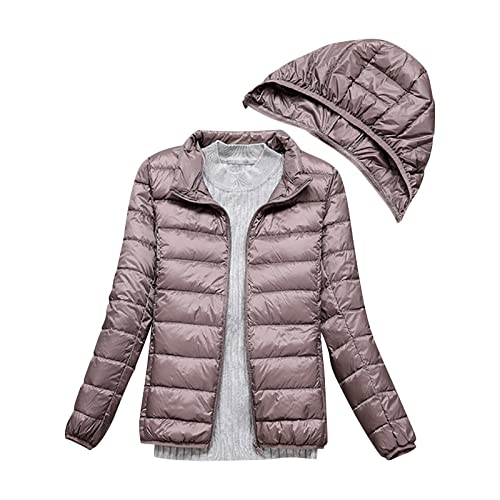 Kswlwccpp Steppjacke Damen: Kurz Gesteppt Günstig Winterjacke Daunenjacke Ohne Kapuze Winter Leicht Puffer Jacke Outdoor Jacken Sport Warm Glänzend Packbar Übergangsjacke Steppjacke von Kswlwccpp