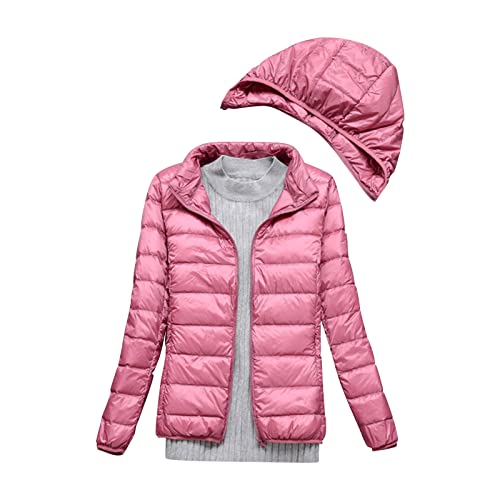 Kswlwccpp Steppjacke Damen: Kurz Gesteppt Günstig Winterjacke Daunenjacke Ohne Kapuze Winter Leicht Puffer Jacke Outdoor Jacken Sport Warm Glänzend Packbar Übergangsjacke Steppjacke von Kswlwccpp