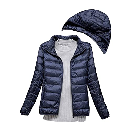 Kswlwccpp Steppjacke Damen: Kurz Gesteppt Günstig Winterjacke Daunenjacke Ohne Kapuze Winter Leicht Puffer Jacke Outdoor Jacken Sport Warm Glänzend Packbar Übergangsjacke Steppjacke von Kswlwccpp