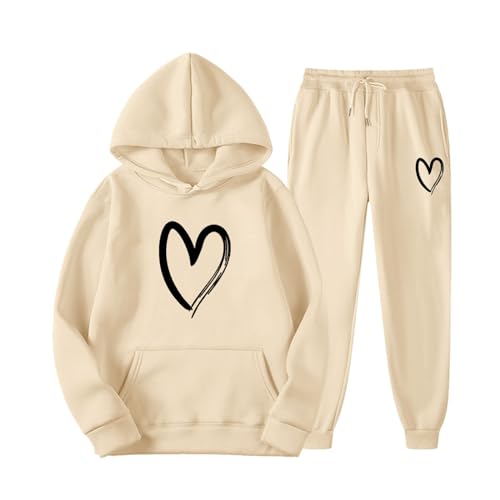 Kswlwccpp Tracksuit Damen, Damen Trainingsanzug Set Zweiteiler Heartbeat Print Hoodie Jogginghose Sweatshirt Hose Jogginganzüge Kapuzenpullover Sporthose Set Kswlwccpp Tracksuit Damen, Damen Trainingsanzug Set Zweiteiler Heartbeat Print Hoodie Jogginghose Sweatshirt Hose Jogginganzüge Kapuzenpullover Sporthose Set von Kswlwccpp
