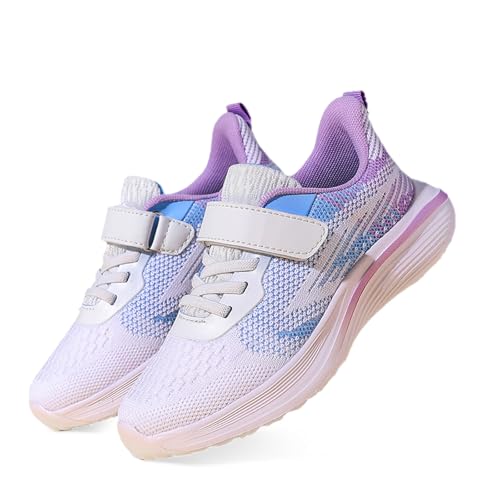 Kswlwccpp Turnschuhe Kinder, Hallenschuhe Kinder Mädchen Junge - Turnschuhe Helle Sohle Atmungsaktiv Sportschuhe Weit Sneaker Klettverschluss Kinderschuhe 28-40 von Kswlwccpp