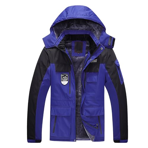 Kswlwccpp Übergangsjacke Herren: Wasserdicht 4Xl Große Größen Lang Winterjacke Snowboardjacke 20000 mm Gefüttert Winter Winddicht Fahrradjacke Übergangsjacke Warm Atmungsaktiv Skijacke Outdoor Jacken von Kswlwccpp
