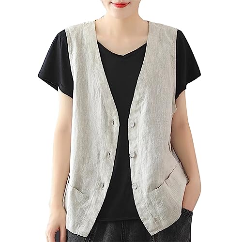 Kswlwccpp Weste Damen Frühling Sport Elegant Gesteppt Sommerweste Sportweste Dünn Leicht Sweatweste Arbeitsweste Große Größen Lang Damenwesten Ärmellose Weste von Kswlwccpp