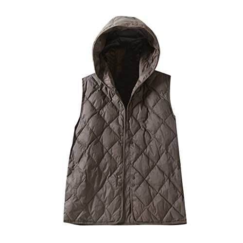 Kswlwccpp Weste Damen Kurz: Sport Leicht Glänzend Daunenweste Ärmellose Weste Hellblau Große Größen Kurz Sportweste Damen-Westen Warm Elegant Herbst Winter Steppweste Gilet Weste von Kswlwccpp