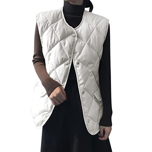 Kswlwccpp Westen Damen: Große Größen Elegant Kurz Damen Westen Daunenweste Hellblau Glänzend Warm Steppweste Damen-Westen Herbst Winter Leicht Sport Gilet Weste Ärmellose Weste von Kswlwccpp