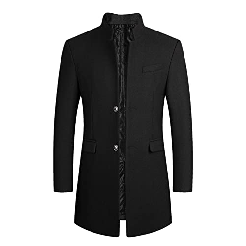 Kswlwccpp Winter Mantel Herren, 4Xl Tailliert Zweireihig Herren-Mäntel Männer Jacken Warm Outdoor Wintermantel Kurzmantel Kurz Stehkragen Slim Fit Wolle Wollmantel Trenchcoat von Kswlwccpp