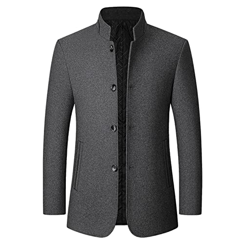 Kswlwccpp Winter Mantel Herren, Wolle Warm Outdoor Herren Mantel Herren-Mäntel 4Xl Stehkragen Slim Fit Trenchcoat Wollmantel Kurz Zweireihig Elegant Kurzmantel Wintermantel von Kswlwccpp