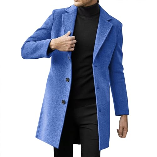 Kswlwccpp Winter Mantel Herren: Slim Fit Kurz Warm Wollmantel Herren-Mäntel 4Xl Winddichte Wolljacke Trenchcoat Stehkragen Zweireihig Outdoor Wolle Wintermantel Kurzmantel von Kswlwccpp