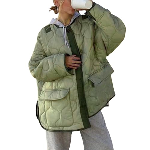 Kswlwccpp Winterjacke Damen Grosse Grössen Gesteppt Steppjacke Puffer Jacke Winter Packbar Glänzend Winterjacke Daunenjacke Leicht Warm Ohne Kapuze Kurz Übergangsjacke Damen-Jacken von Kswlwccpp
