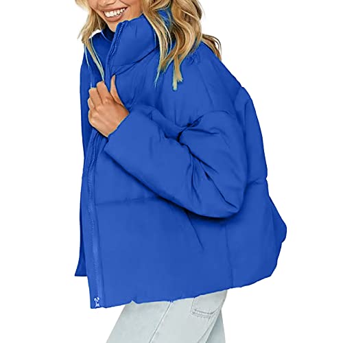 Kswlwccpp Winterjacken Für Damen, Schwarz Winter Günstig Outdoor Jacken Steppjacke Leicht Ohne Kapuze Gesteppt Packbar Daunenjacke Winterjacke Glänzend Kurz Warm Puffer Jacke Übergangsjacke von Kswlwccpp