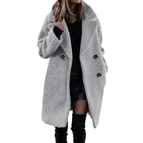 Kunstpelz Mantel Damen Lang,Damen Kunstpelz Mantel Faux Pelz Winterjacke Kunstfell Winterjacke Damen Wollmantel Damenmantel Kunstfell Mantel Kunstpelz Jacke Flauschige Plüschjacke Fellmantel von Kswlwccpp