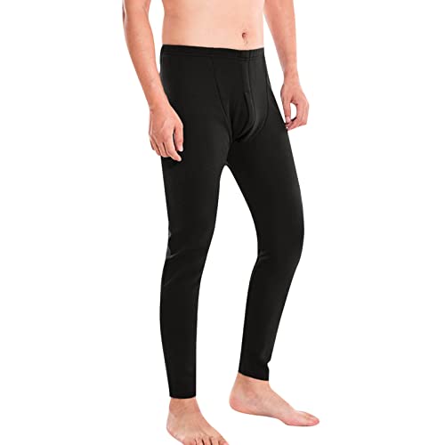 Lange Unterhose Herren, Winter Einteiler Merino Thermounterhose Lange Unterhosen Sport Gefüttert Locker Lange Unterwäsche Thermo Unterhose Baumwolle mit Eingriff Extra Warm Thermowäsche Thermo Hose von Kswlwccpp