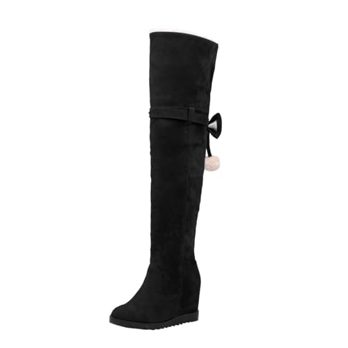 Overknees Stiefel Damen: Sexy Winter Weitschaft Stretch Winterstiefel Overknees Stiefel Elegant Hoch Warm Weite Damen Stiefel Knee High Boots mit Absatz Schwarz Plateau Stiefel Damen Stiefel Overknees Stiefel Damen: Sexy Winter Weitschaft Stretch Winterstiefel Overknees Stiefel Elegant Hoch Warm Weite Damen Stiefel Knee High Boots mit Absatz Schwarz Plateau Stiefel Damen Stiefel von Kswlwccpp