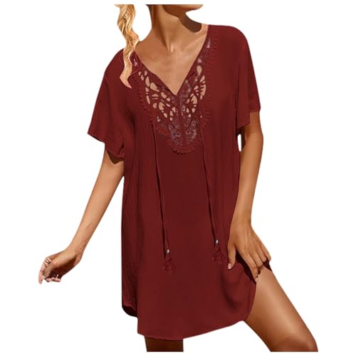 Pareos und Strandkleider Damen, Luftig Sexy Große Größen Strandponcho Häkelt Strandtunika A Linie Vertuschen Leicht Kaftan Cover Up Sommer Curvy Schwangere Badeanzug V-Ausschnitt Strandkleid Pareos und Strandkleider Damen, Luftig Sexy Große Größen Strandponcho Häkelt Strandtunika A Linie Vertuschen Leicht Kaftan Cover Up Sommer Curvy Schwangere Badeanzug V-Ausschnitt Strandkleid von Kswlwccpp