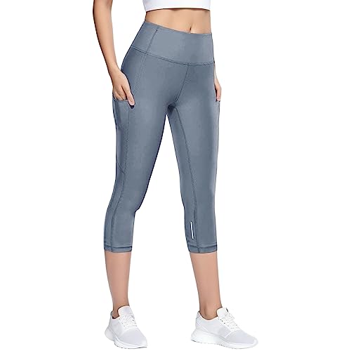 Radlerhose Damen Gepolstert: Bauchweg High Waist Elastisch Kurze Sporthose Fahrradhose Push Up Blickdicht Weites Bein Sommer Radlerhose Shaping Shorts mit Taschen Schwarz Laufhose Sport Shorts von Kswlwccpp