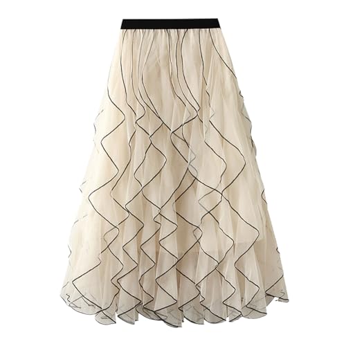 Tüllrock Damen Lang Mesh XXl A Linien Swing Tüllrock Winterrock Elegant Große Größe Rot Tütü Rock Damen Rock Schwarz Winter Faltenrock Plisseerock Tüllrock Damen Lang Mesh XXl A Linien Swing Tüllrock Winterrock Elegant Große Größe Rot Tütü Rock Damen Rock Schwarz Winter Faltenrock Plisseerock von Kswlwccpp