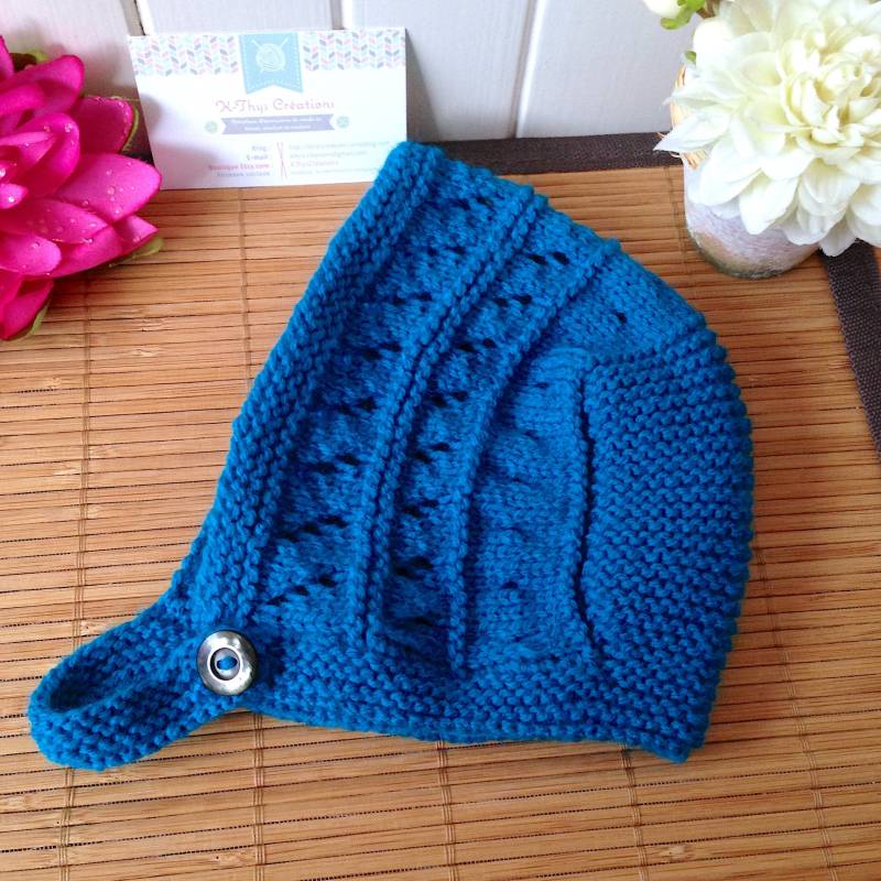 Madison Crush Cap Baby 9-12 Monate, Retro-/Vintage-Mütze in Blau-Cyan-Neon-Neonoptik Mit Durchbrochenem Strick von KthysCreations