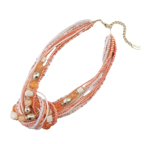 Bunte Samen Perlen Halskette Mehrschicht geknotete Reisperlen Halskette Tiny Perlen Surfer Halskette Sommer Strand handgefertigte Perlen Halskette Schmuck für Frauen orange Bunte Samen Perlen Halskette Mehrschicht geknotete Reisperlen Halskette Tiny Perlen Surfer Halskette Sommer Strand handgefertigte Perlen Halskette Schmuck für Frauen orange von Ktrezs
