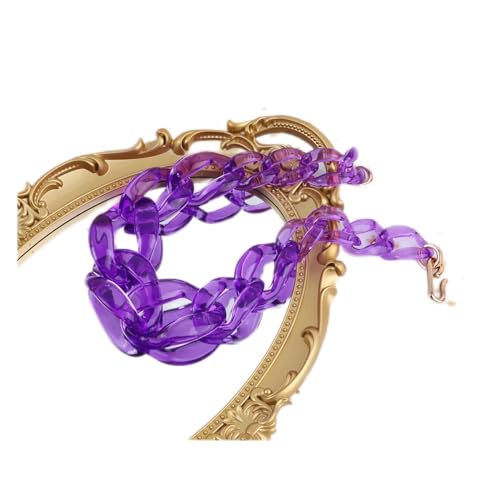 Ktrezs Chunky Fashion Acrylperlen Halskettenkette Halskette übertriebener Schlüsselblattketten Acryl transparent Farbe Mode Schlüsselbein Kette Halskette für Frauen Geschen C von Ktrezs