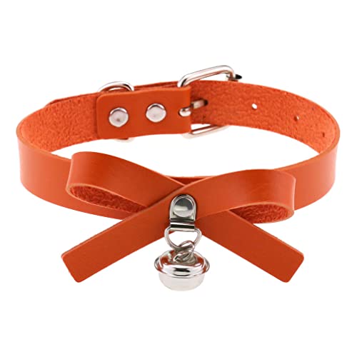 Ktrezs Multicolor Gothic Leder Halskette Halskette Vintage Verstellbarer Bogenknoten -Glocken -Halskette Halskette für Frauen sexy übertreiben Schlüsselbein Halskette orange Ktrezs Multicolor Gothic Leder Halskette Halskette Vintage Verstellbarer Bogenknoten -Glocken -Halskette Halskette für Frauen sexy übertreiben Schlüsselbein Halskette orange von Ktrezs