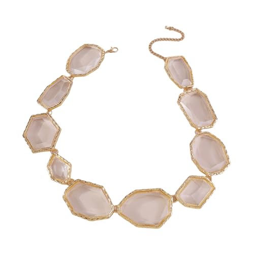 Ktrezs Übertriebene farbenfrohe geometrische Harz -Halskette Schlüsselbeinkette Juwely Frauen Party A von Ktrezs